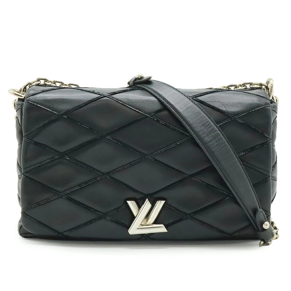LOUIS VUITTON Maltage Chain Bag Shoulder Leather Noir Black Matelasse Black